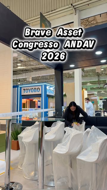 Montagem do estande Brave Asset no Congresso ANDAV 2026